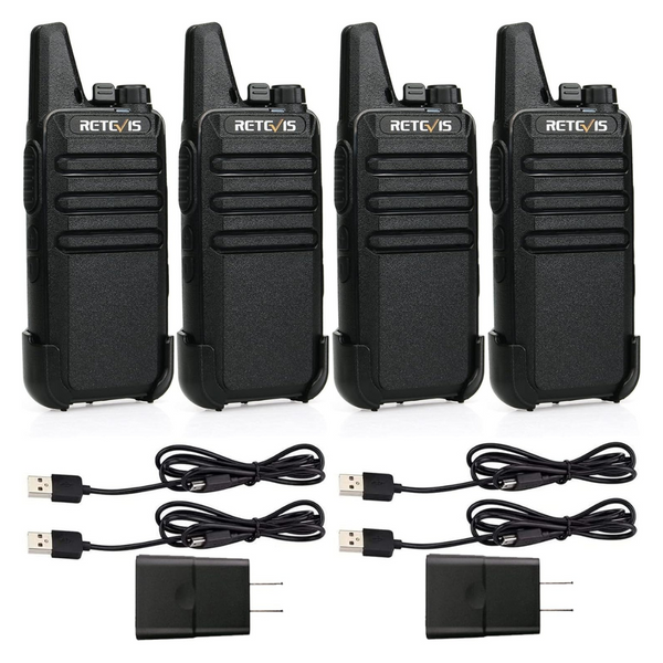 4-Count Retevis RT22 Long Range Rechargeable Two Way Walkie Talkie Radio