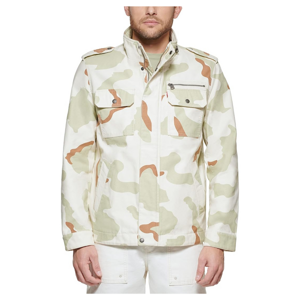 Levi's Men's Washed Cotton Military Jacket (Desert Camo Unfilled)