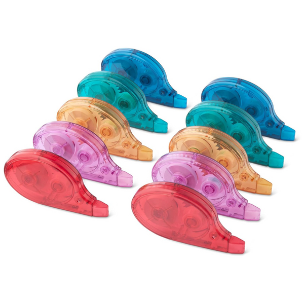 10Pack Amazon-Basics WhiteOut Correction Tape With Dispenser (Multicolor)