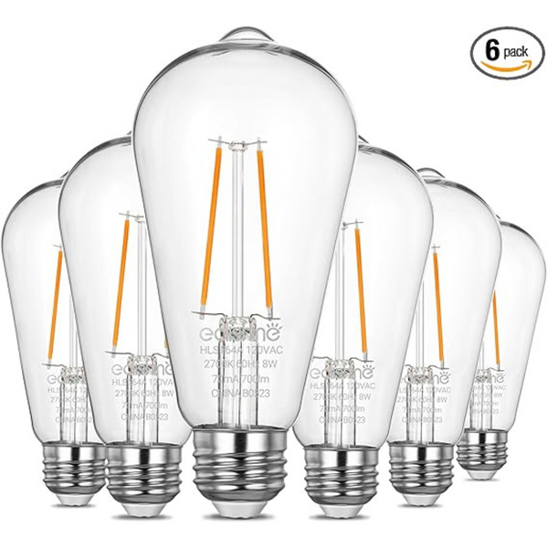 6-Pack Edishine Dusk to Dawn LED Outdoor Light Bulbs