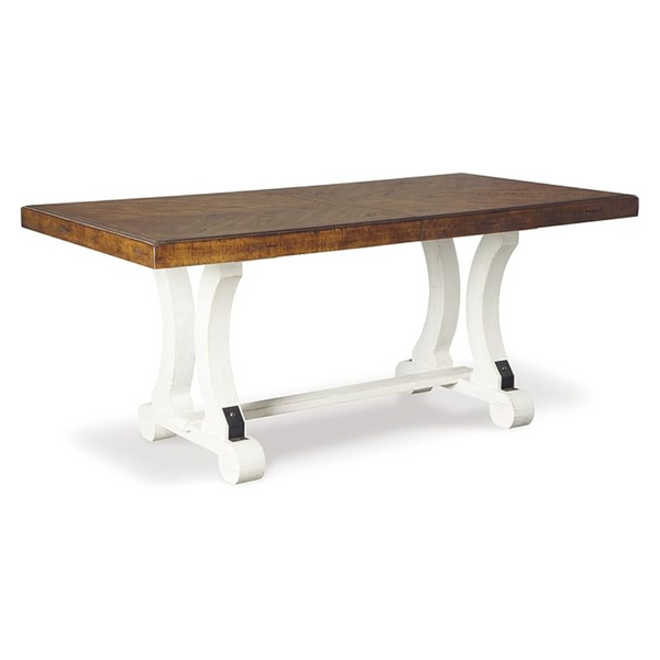 Signature Design By Ashley Valebeck Farmhouse Rectangular Extension Dining Table, Fits Up To 8