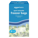 Amazon Basics Reclosable Freezer Quart Bags (120 Count)