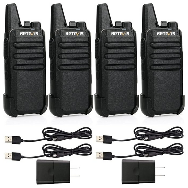 Retevis Two Way Radio Long Range Rechargeable Radios (4 Pack)