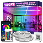 150ft Music Sync 5050 RGB Color Changing Smart LED Rope Lights