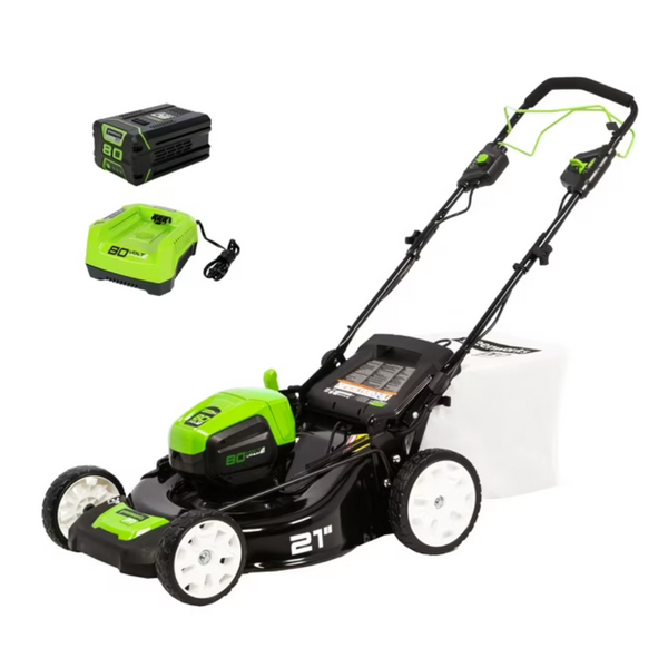 Greenworks 21" 80V Self-Propelled Lawn Mower w/5Ah Battery & Charger