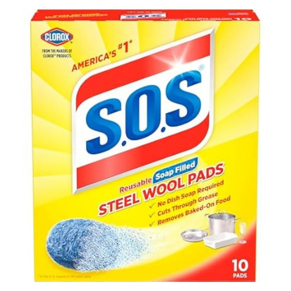 10-Count S.O.S-10002 Steel Wool Soap Pads