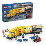 LEGO City Yellow Delivery Truck Toy, Comes With A Semitruck Model, Forklift And 4 Minifigures