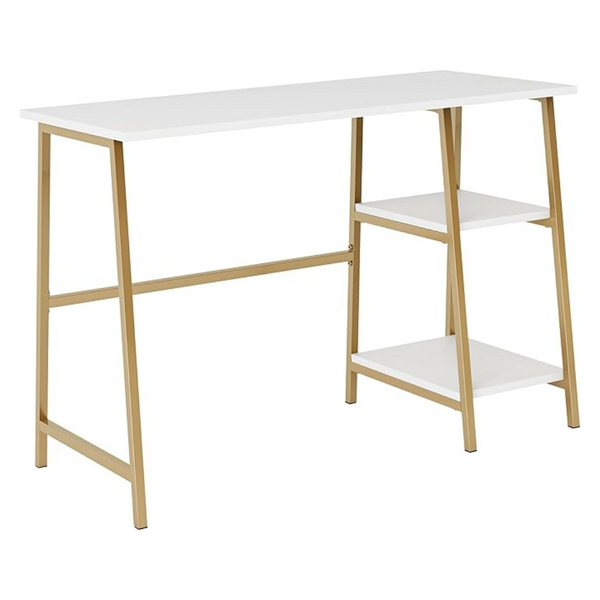 Sauder North Avenue Modern Desk With Open Shelves, White Finish