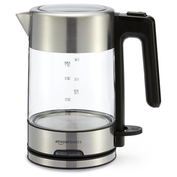 1L Amazon Basics Glass and Steel Electric Kettle