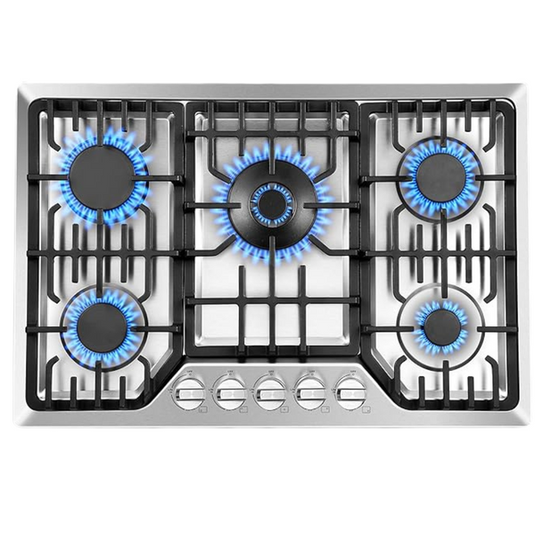 30" Gas Cooktop With 5 Italy SABAF Powerful Burners