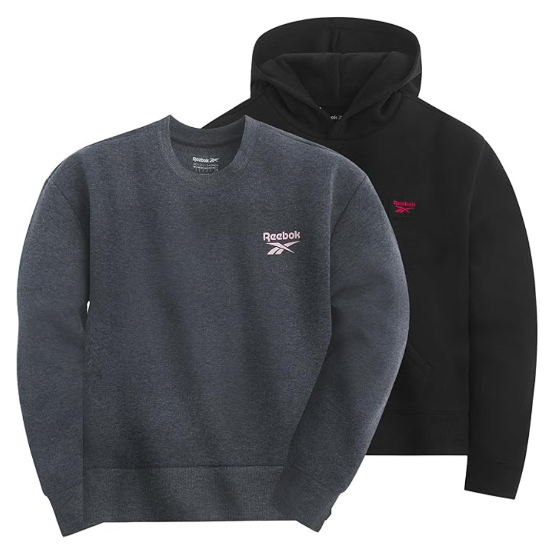 2-Pack Reebok Girl's Fashion Crewneck Sweatshirts
