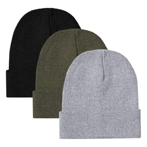 3-Pack Unisex Ultra Performance Beanie Winter Hats (Various)