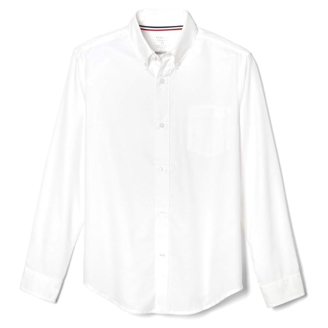 French Toast Boys' Long Sleeve Oxford Shirt (White)