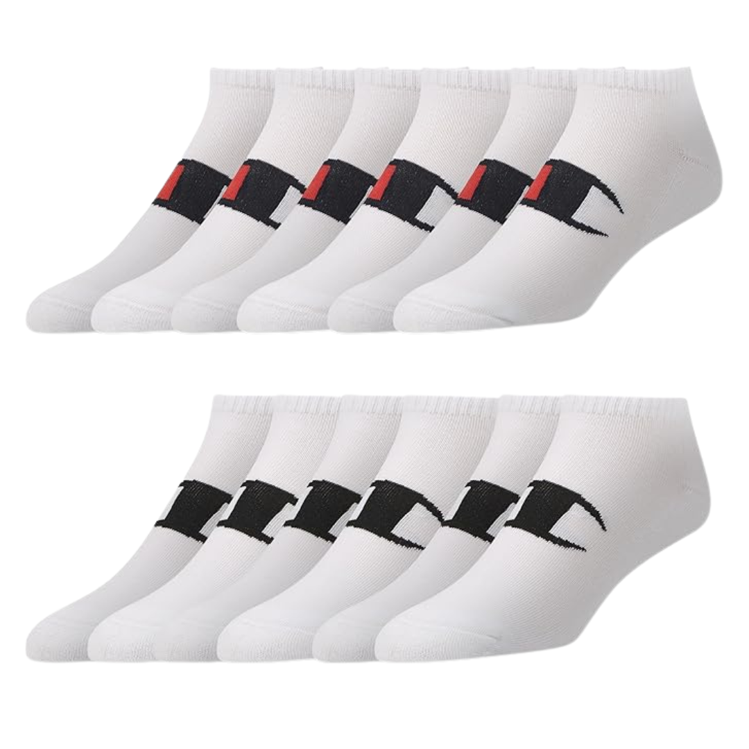 12-Pair Champion Boys & Girls Low Cut No Show Socks
