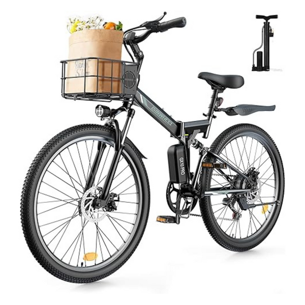 Isinwheel M40 Folding 26" Electric Mountain Bike With Basket