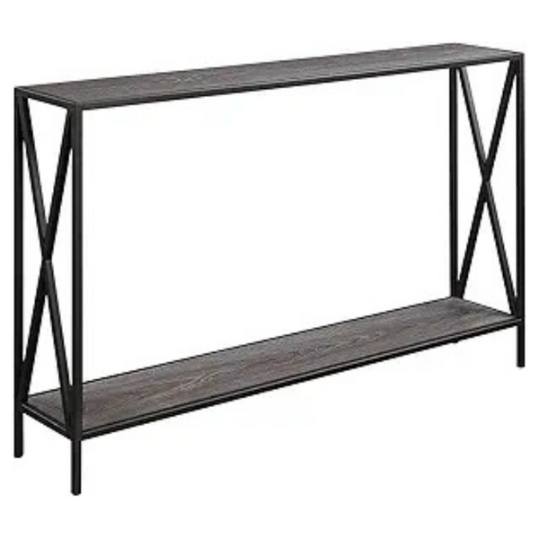 47.25" Convenience Concepts Tucson Console Table (Weathered Gray/Black)