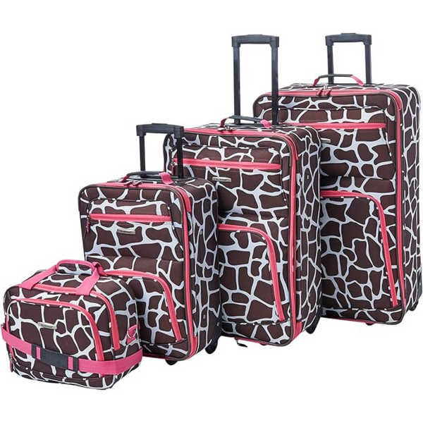 4-Piece Rockland Fashion Softside Upright Luggage Set (14/19/24/28) Super Hot!