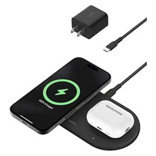 Belkin BoostCharge Pro 2-in-1 Magnetic Wireless Charging Pad With Qi2 15W