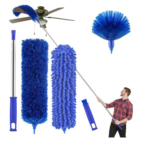 Microfiber Duster With 100" Telescopic Extension Pole Kit