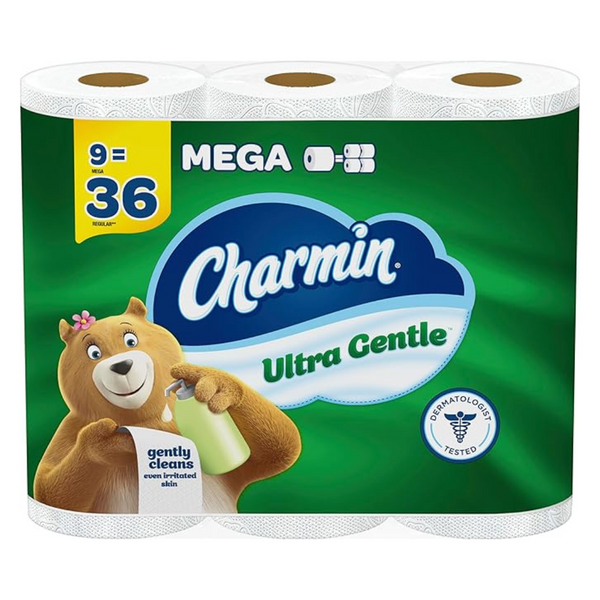 9-Pack Charmin Ultra Gentle Mega Roll Toilet Paper