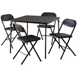 COSCO 5-Piece Folding Set With Card Table And 4 Vinyl Padded Chairs