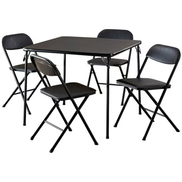 COSCO 5-Piece Folding Set With Card Table And 4 Vinyl Padded Chairs