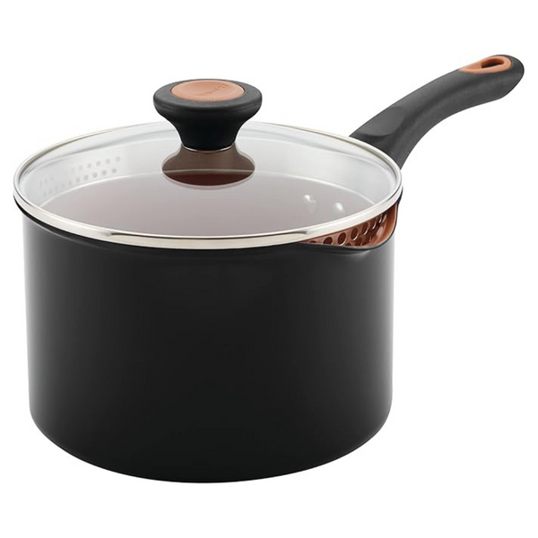 Farberware 3 Qt Glide Nonstick Sauce Pan/Saucepan W/ Straining & Lid