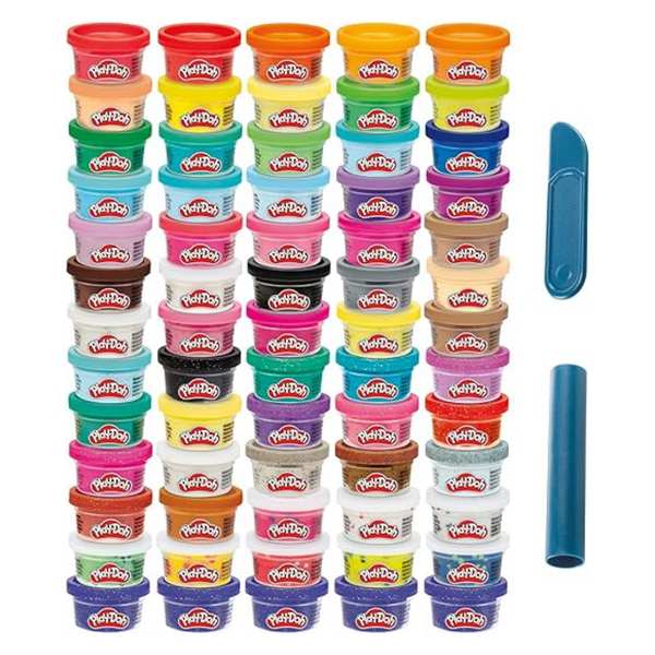 65-Pack Play-Doh Color Compound Non-Toxic Sparkle & Metallic Cans