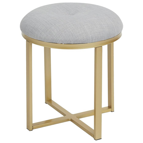 Silverwood Mia Upholstered Metal Round Vanity Seat