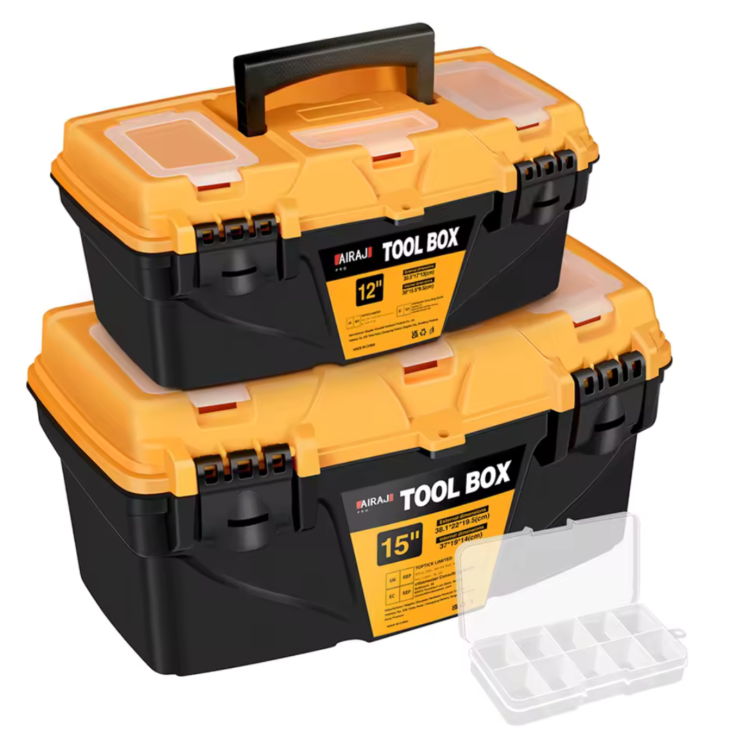 AIRAJ 12" Hardware Electric Drill Storage Toolbox Set