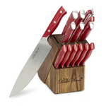 14-Piece The Pioneer Woman Stainless Steel Knife Block Set (Red)