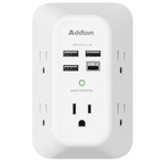 Surge Protector Wall Charger With 5 Outlet & 4 USB Ports