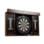 40" Bristle Dartboard Cabinet Set With LED Lights And Official Size Dart Board