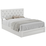 VECELO Queen Upholstered Bed Frame With Storage And Tufted Headboard