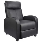 Lacoo Black PU Leather Single Sofa Recliner