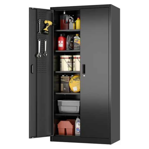 Metal 72" Garage Lockable Storage Cabinet