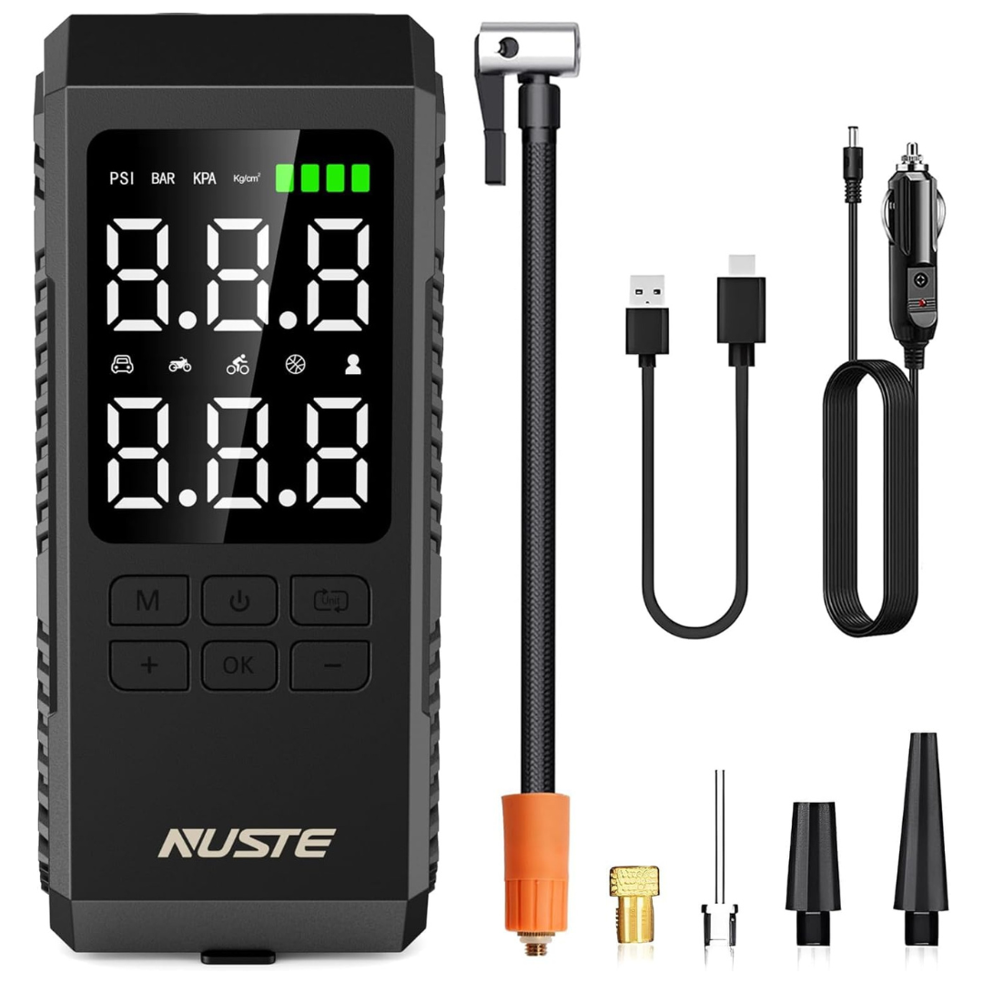 150PSI Car Tire Inflator Portable Air Compressor Pump W/ LED Light