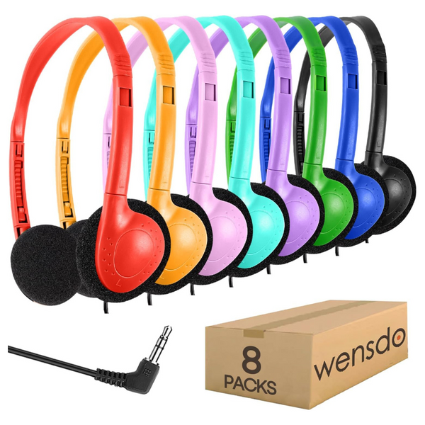 8-Pack Headphones Bulk Multi Wired Class Set