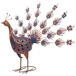 Metal Peacock Tail Spread Garden Sculptures & Statues Decorations