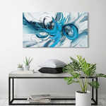 40L" x 20W" Large Canvas Blue Modern Abstract Wall Art