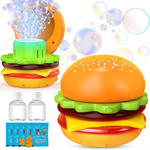 Rechargeable Automatic Hamburger Bubble Machine with LED Lights