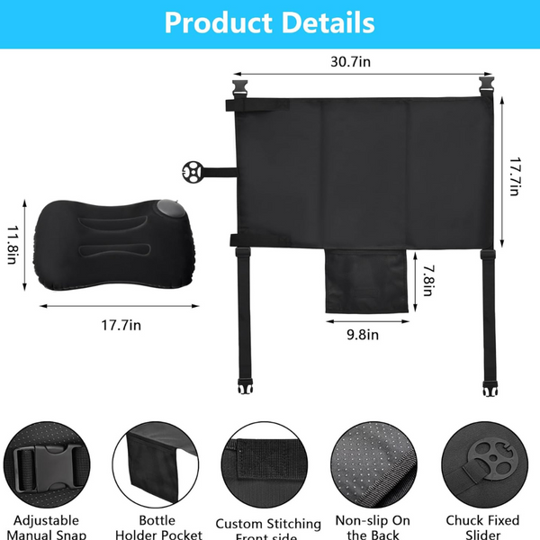 Kids Inflatable Airplane Seat Extender with Pillow