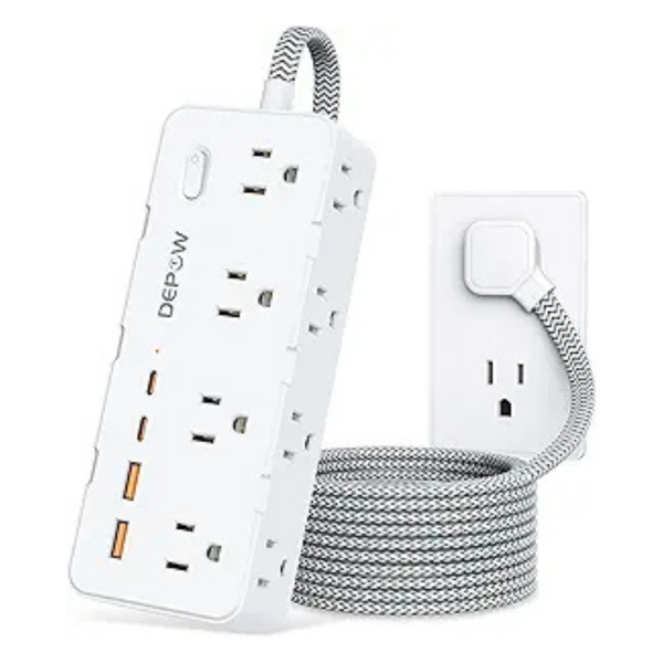 8-AC Outlets & 4-USB Ports 5-Ft Power Strip Surge Protector