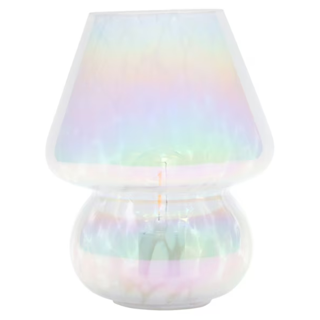 Urban Shop 8" Iridescent Glass Mushroom Table Lamp