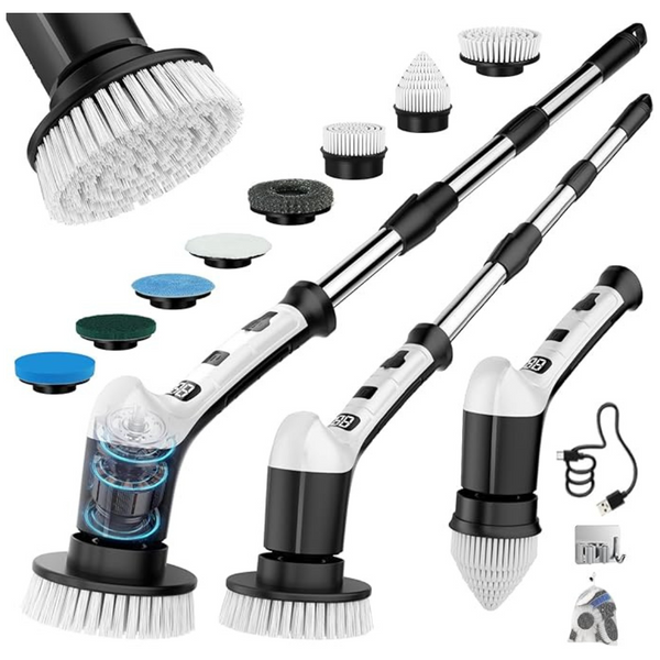 TUTOBL 3 Speed Electric Spin Scrubber With 8 Brush Heads