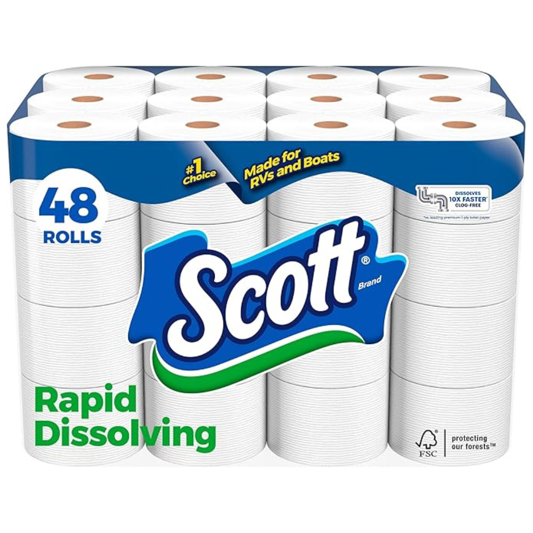 Scott Rapid-Dissolving Toilet Paper, 48 Double Rolls