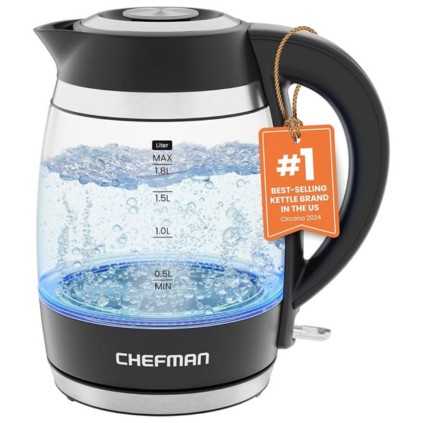 Chefman 1.8L 1500W Stainless Steel BPA Free Electric Kettle