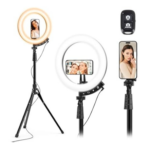 UBeesize 12" LED Ring Light With 62" Tripod Stand