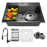 AKDY All-In-One Matte Stainless Steel 25" x 22" Kitchen Sink
