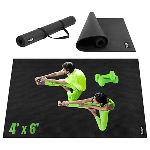 YES4ALL 6'x4'x7mm Thicker Foam Fitness Workout Mat